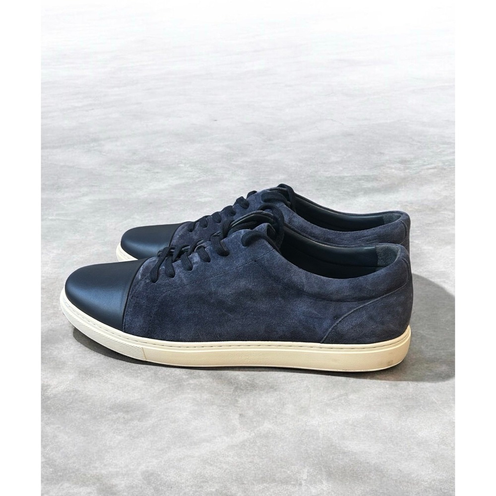 Allen Edmonds Cooper Navy Blue Suede Leather Cap Toe Sneakers Men's 13 D View 2